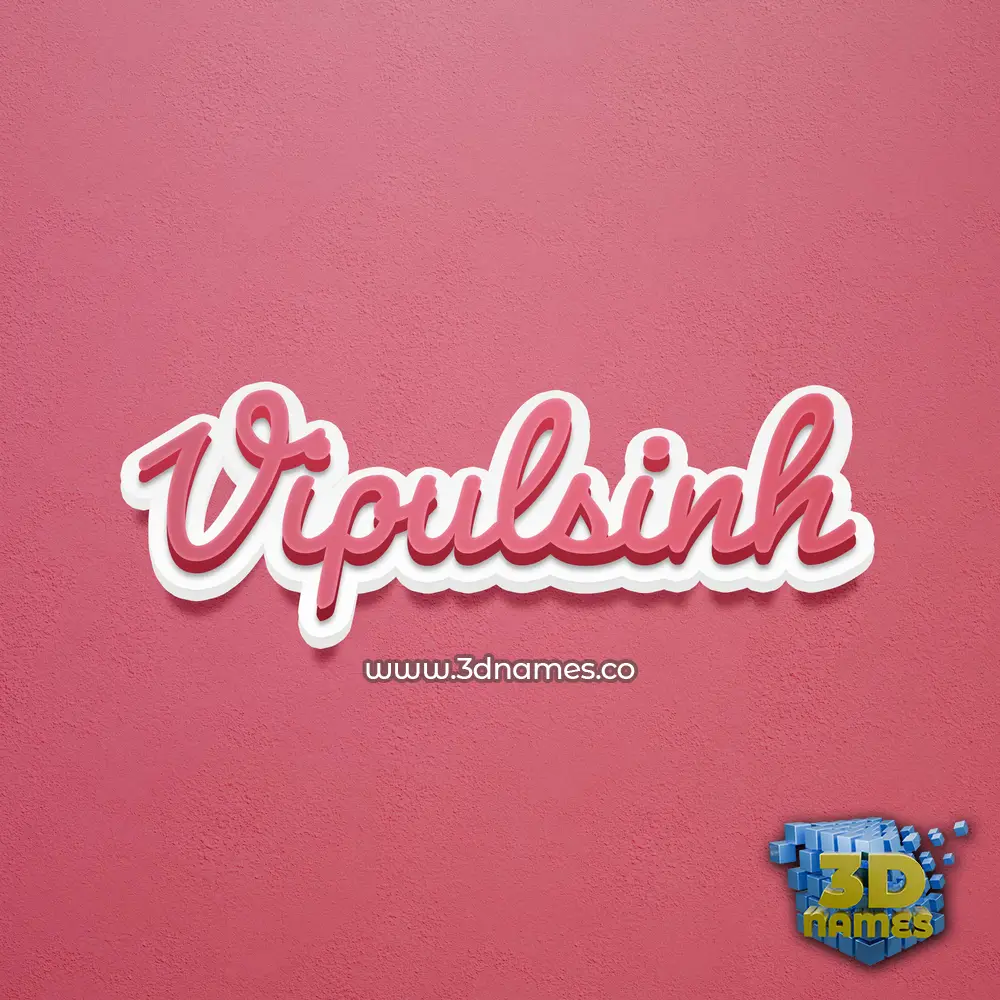 vipulsinh in Red Scribble style - 3D name wallpaper