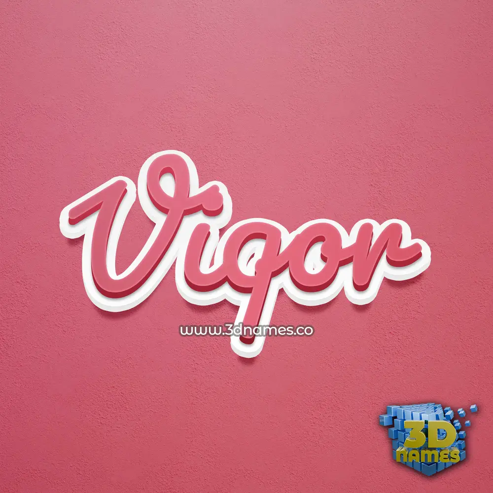 viqor in Red Scribble style - 3D name wallpaper