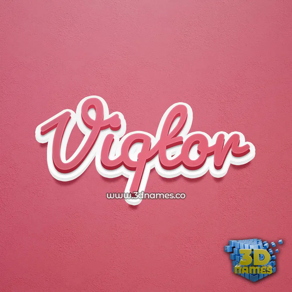 viqtor in Red Scribble style - 3D name wallpaper