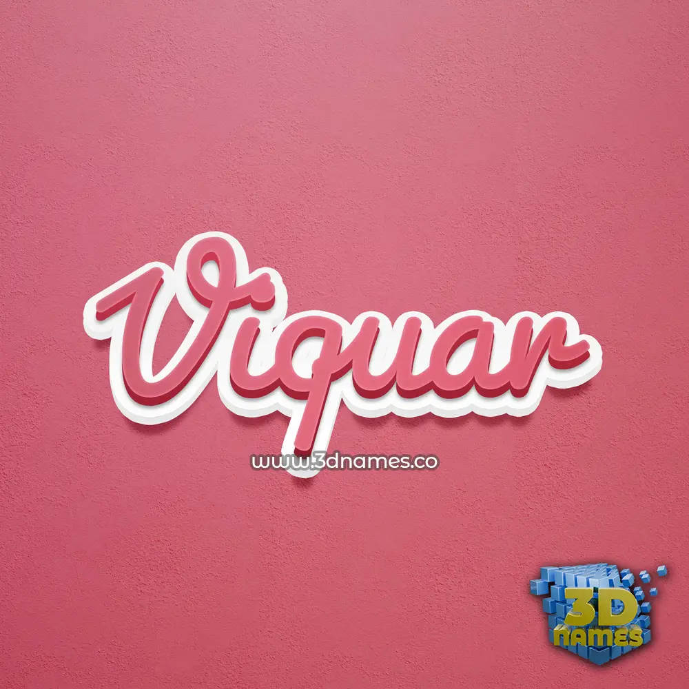 viquar in Red Scribble style - 3D name wallpaper