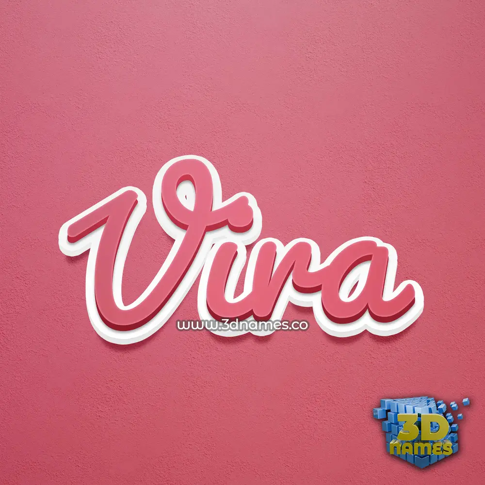 vira in Red Scribble style - 3D name wallpaper
