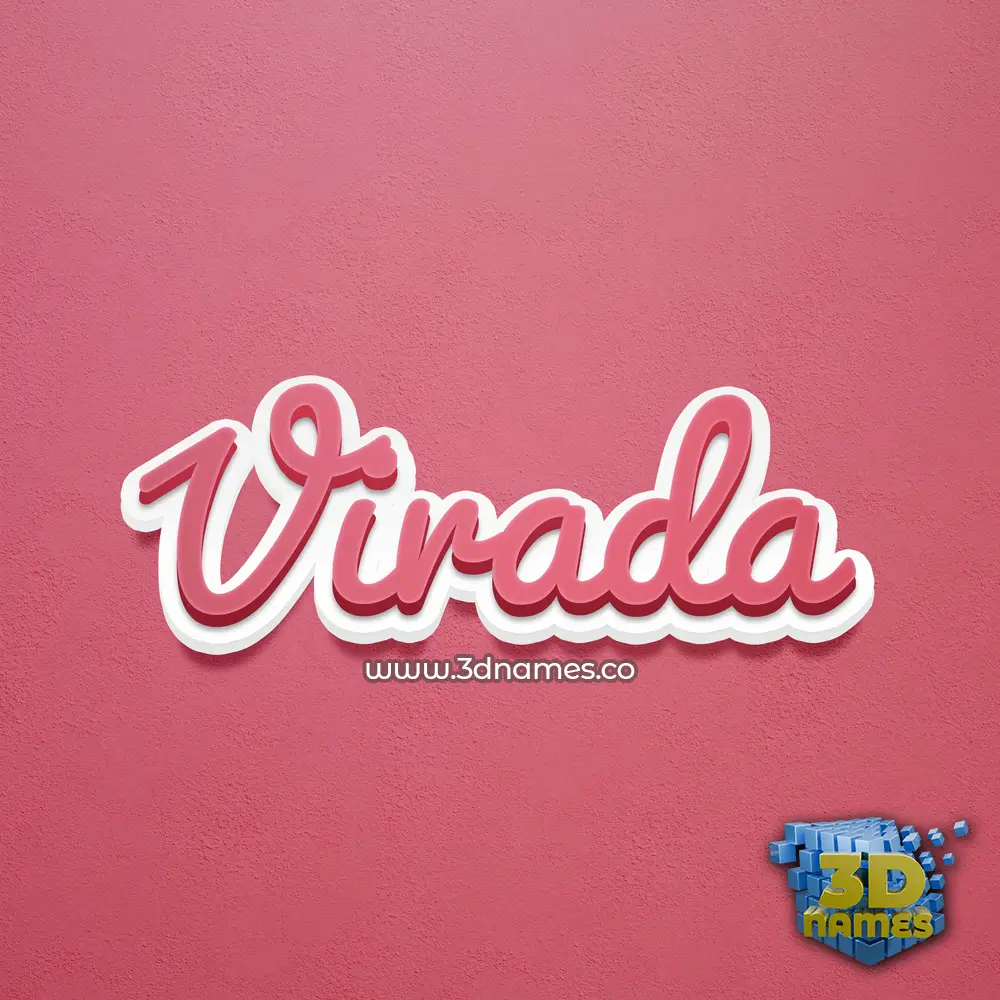 virada in Red Scribble style - 3D name wallpaper