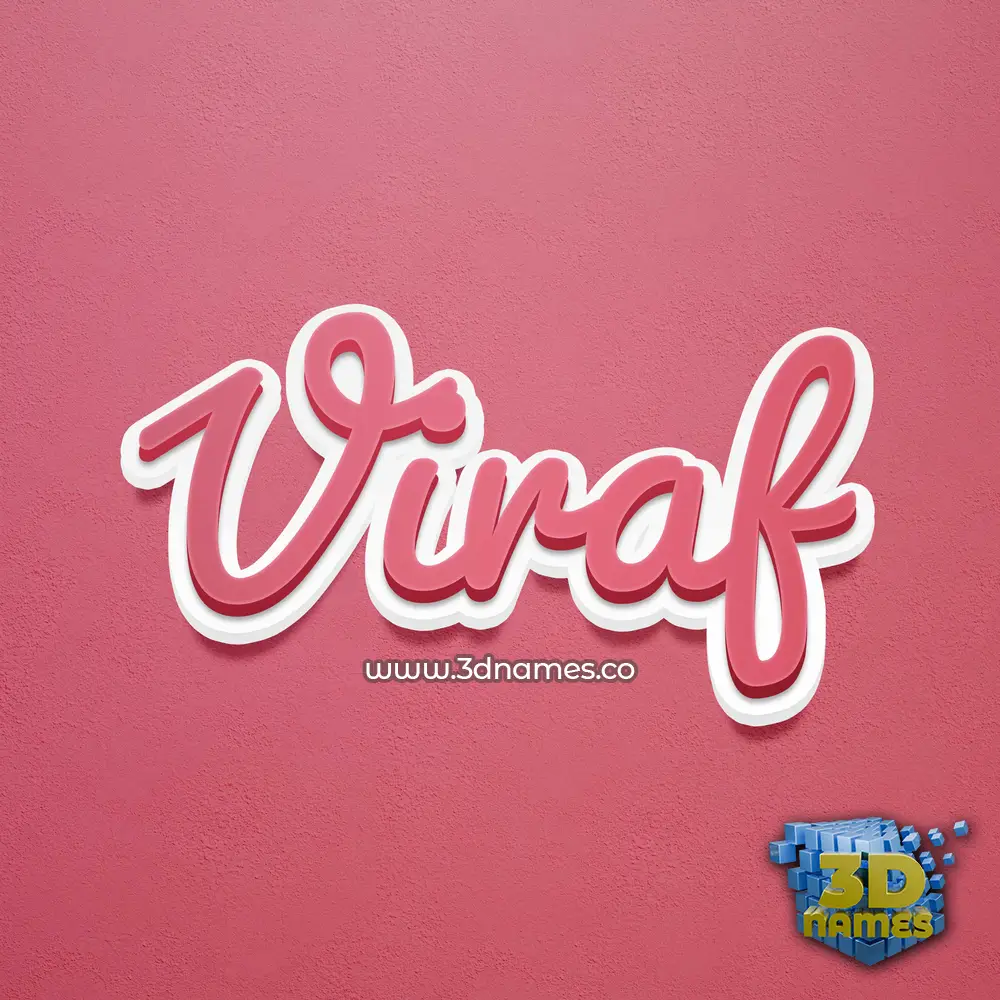 viraf in Red Scribble style - 3D name wallpaper