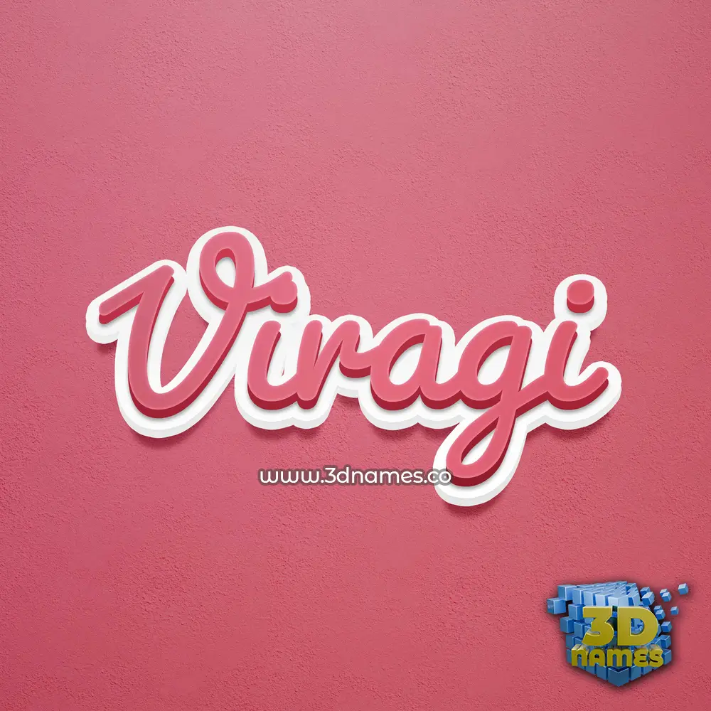 viragi in Red Scribble style - 3D name wallpaper