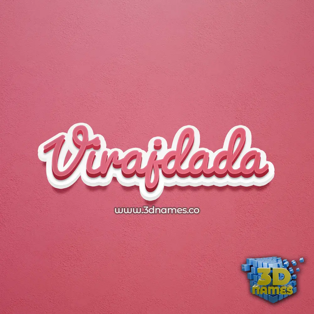 virajdada in Red Scribble style - 3D name wallpaper