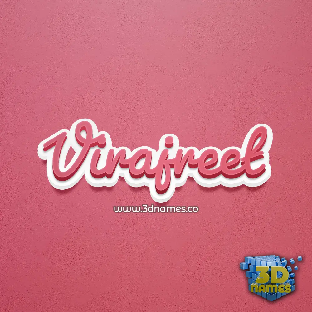 virajreet in Red Scribble style - 3D name wallpaper