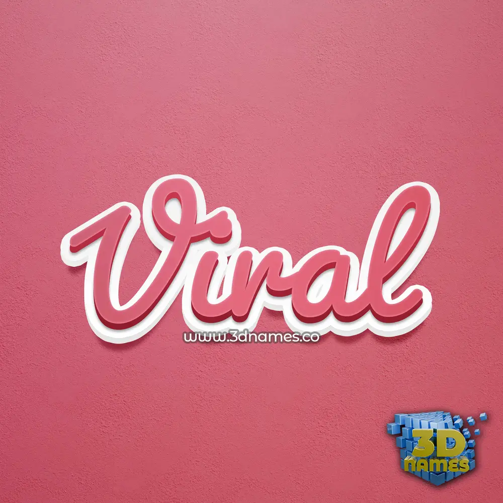 viral in Red Scribble style - 3D name wallpaper