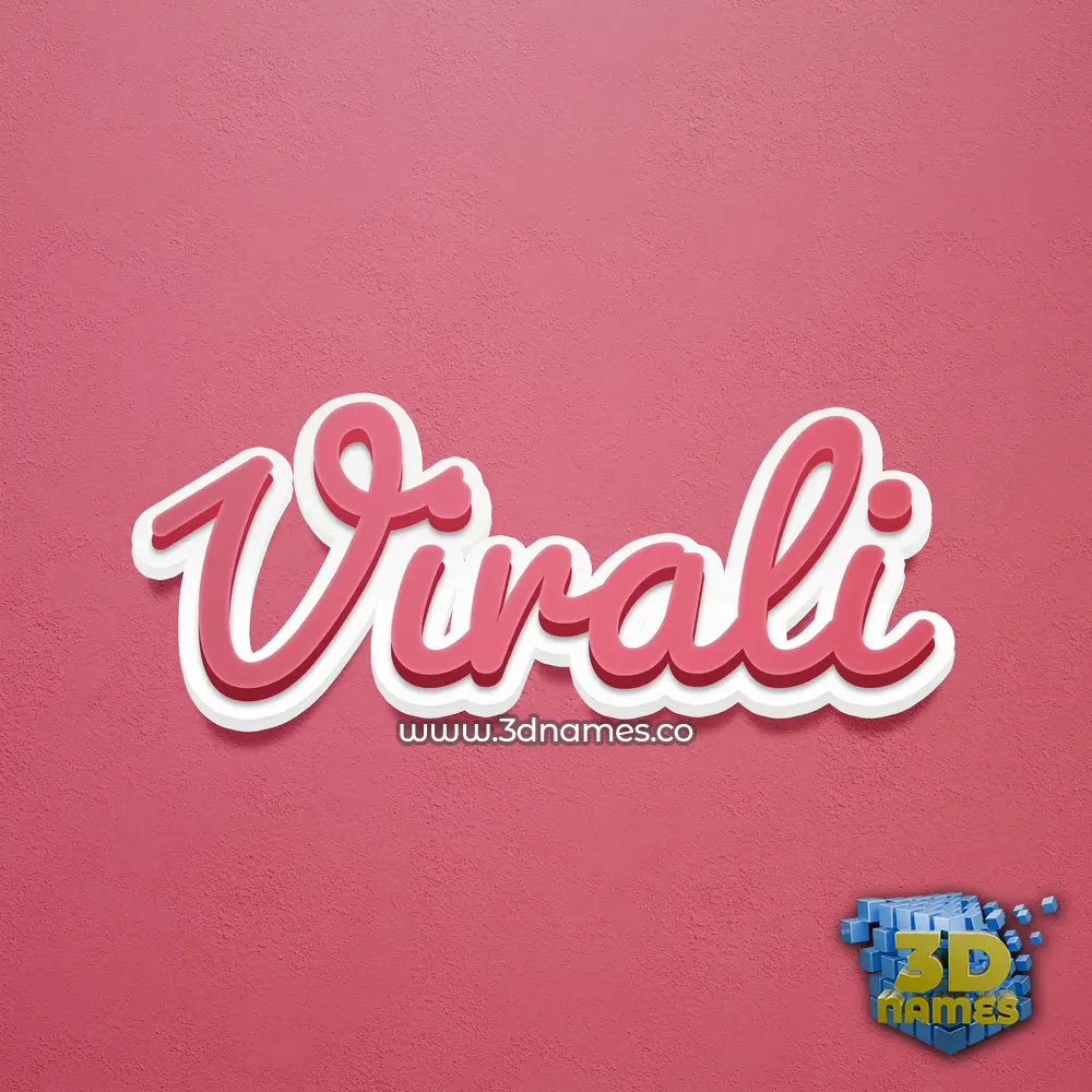 virali in Red Scribble style - 3D name wallpaper