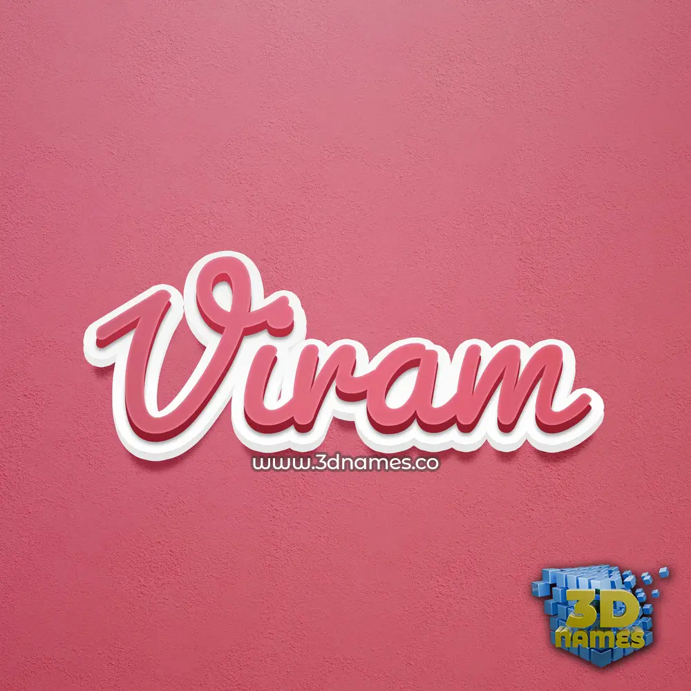 viram in Red Scribble style - 3D name wallpaper