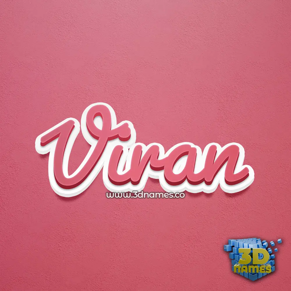 viran in Red Scribble style - 3D name wallpaper
