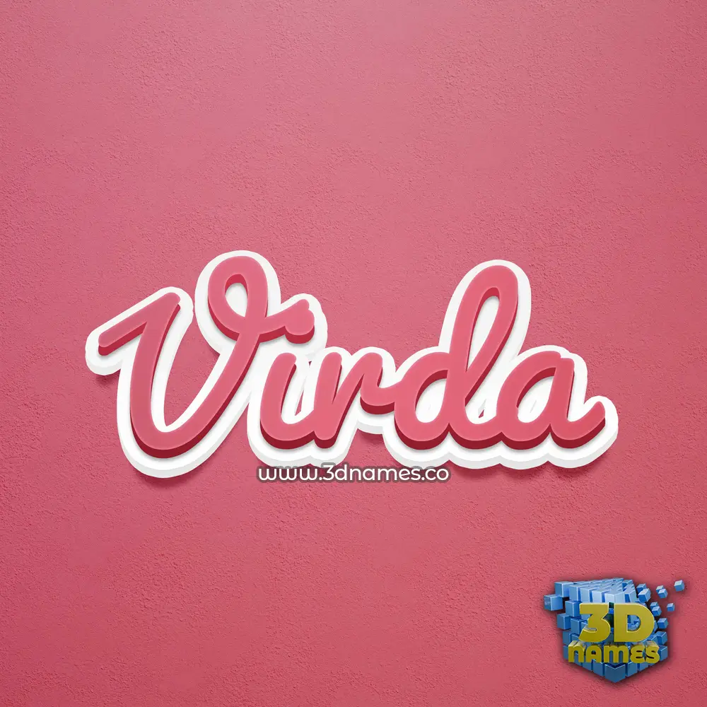 virda in Red Scribble style - 3D name wallpaper
