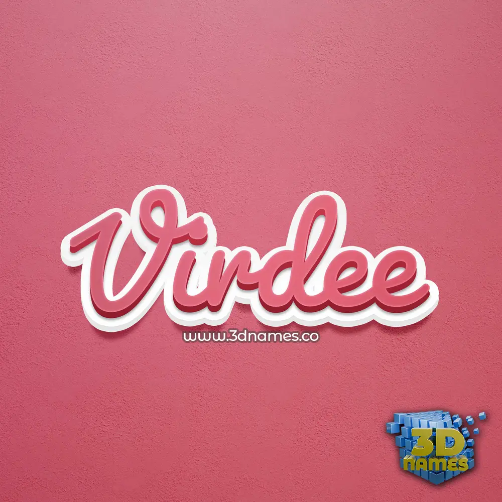virdee in Red Scribble style - 3D name wallpaper