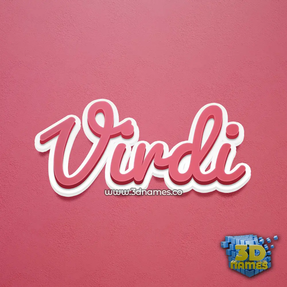 virdi in Red Scribble style - 3D name wallpaper