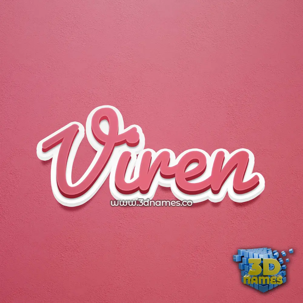 viren in Red Scribble style - 3D name wallpaper