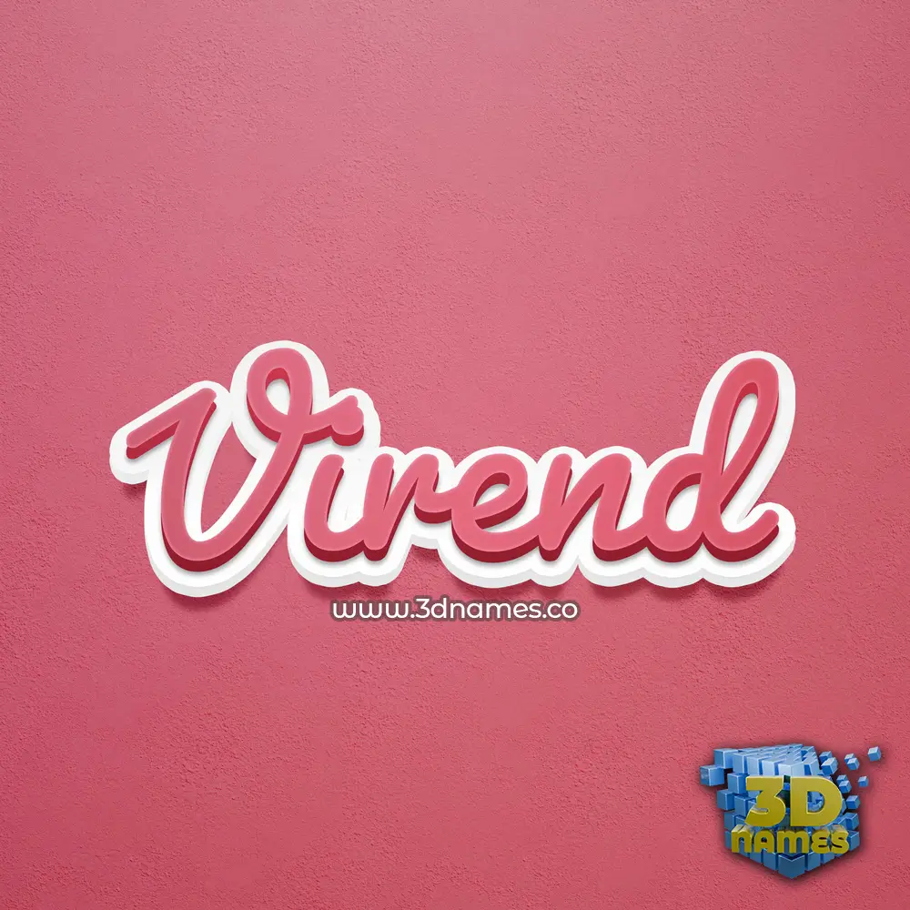 virend in Red Scribble style - 3D name wallpaper