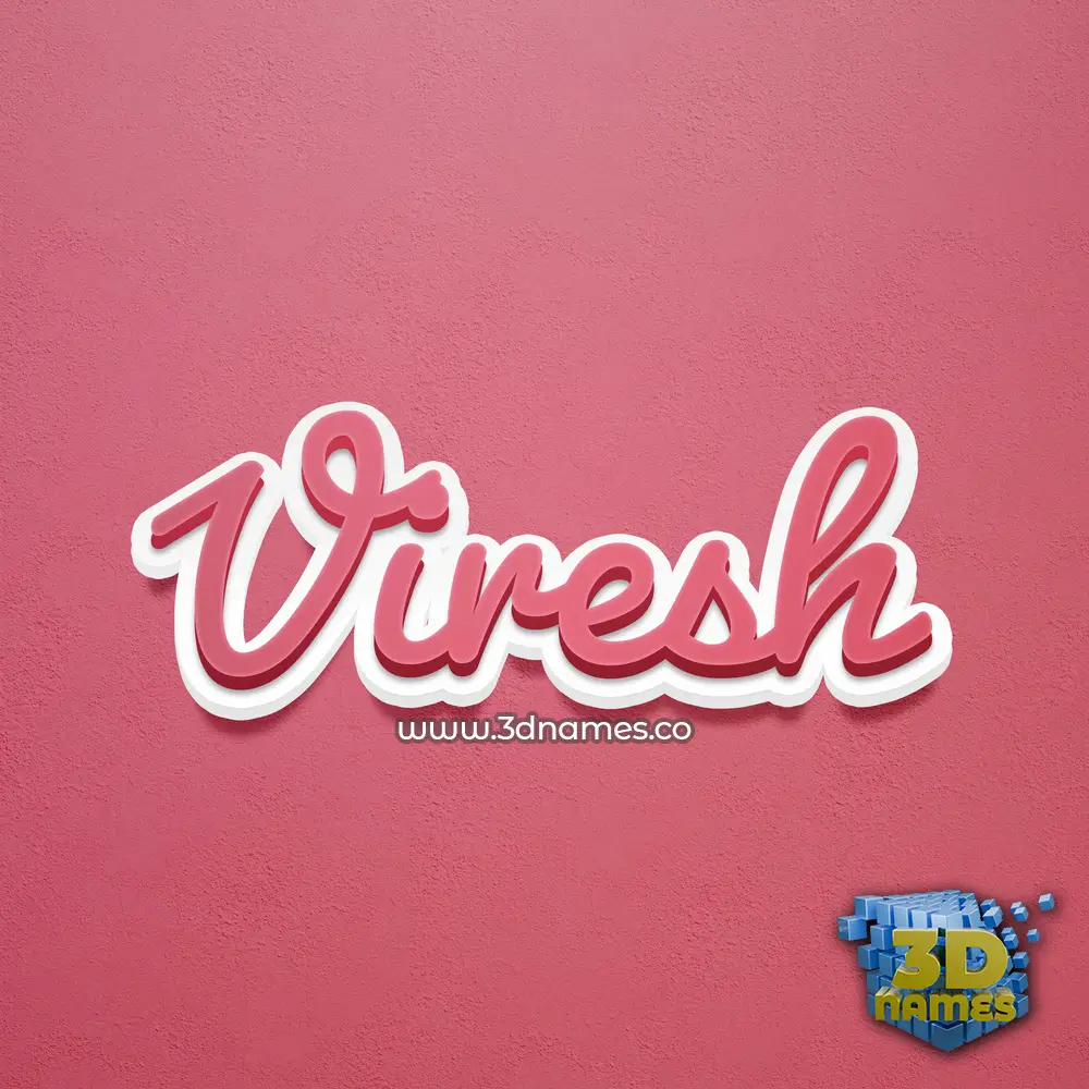 viresh in Red Scribble style - 3D name wallpaper