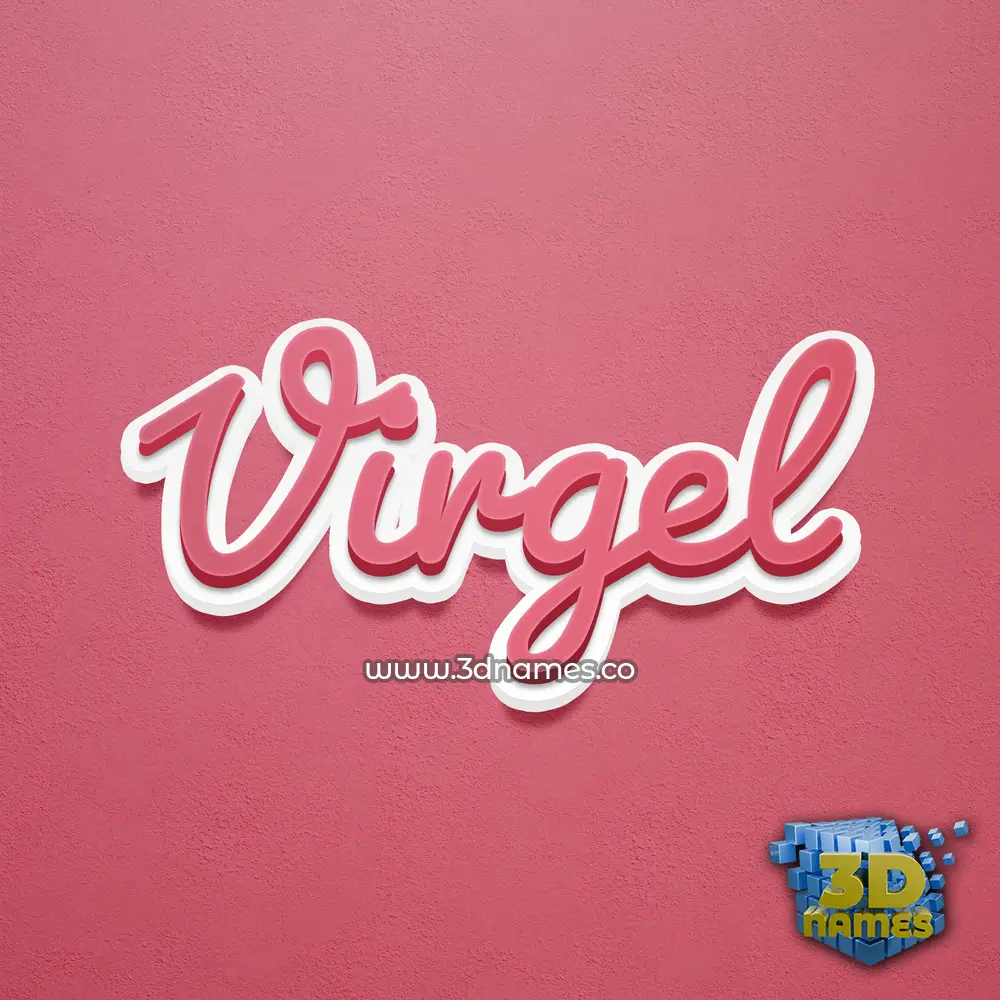 virgel in Red Scribble style - 3D name wallpaper