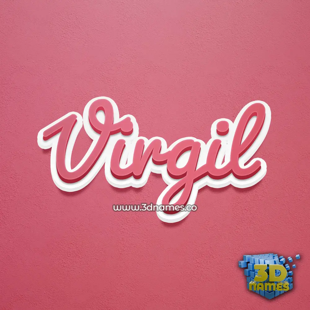 virgil in Red Scribble style - 3D name wallpaper