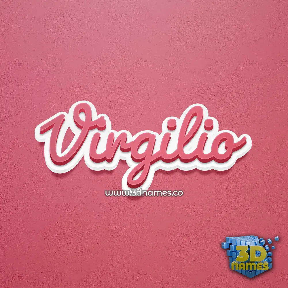 virgilio in Red Scribble style - 3D name wallpaper