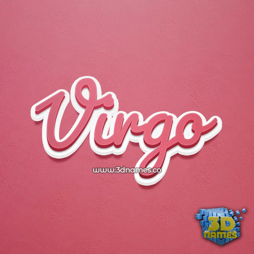 virgo in Red Scribble style - 3D name wallpaper