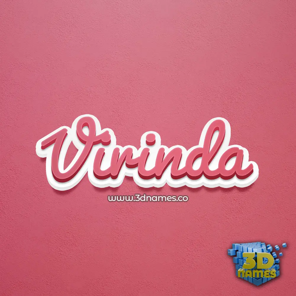 virinda in Red Scribble style - 3D name wallpaper