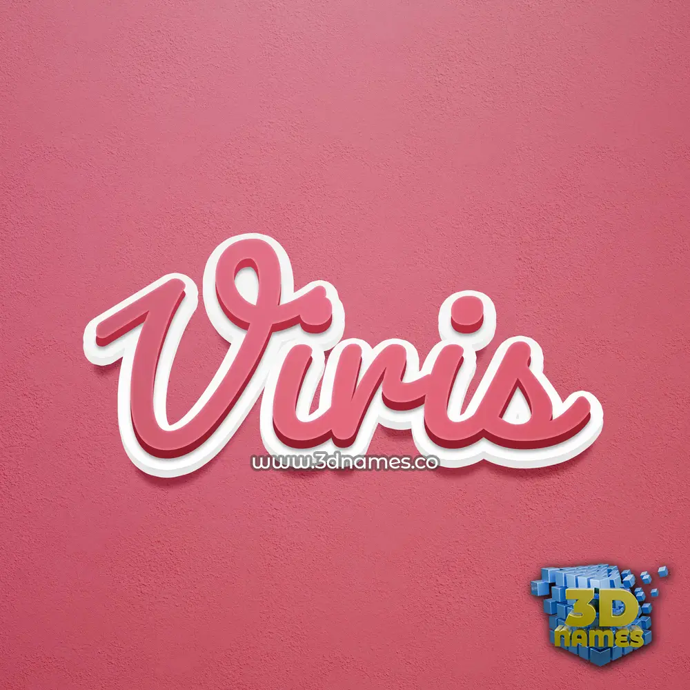 viris in Red Scribble style - 3D name wallpaper