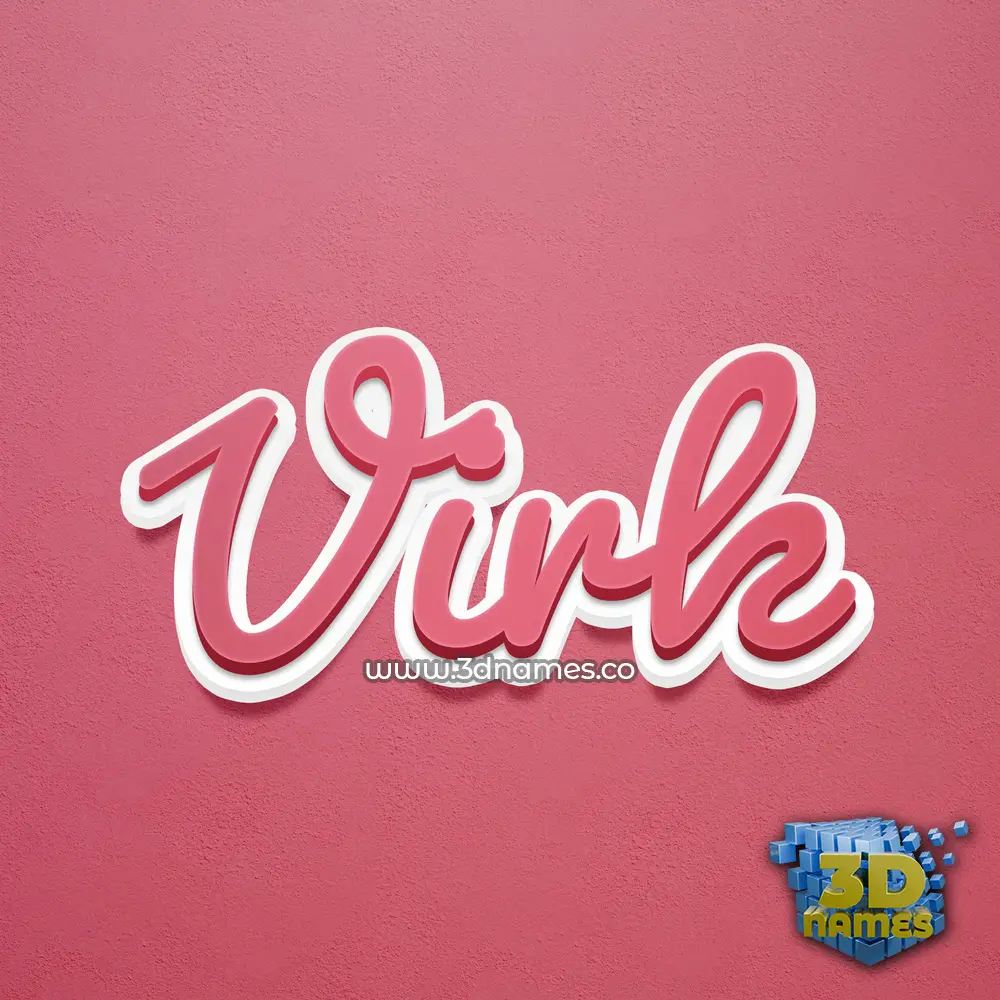 virk in Red Scribble style - 3D name wallpaper
