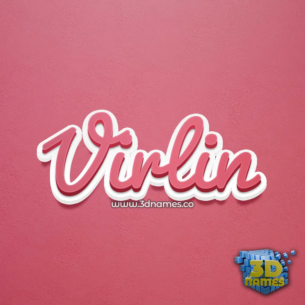 virlin in Red Scribble style - 3D name wallpaper
