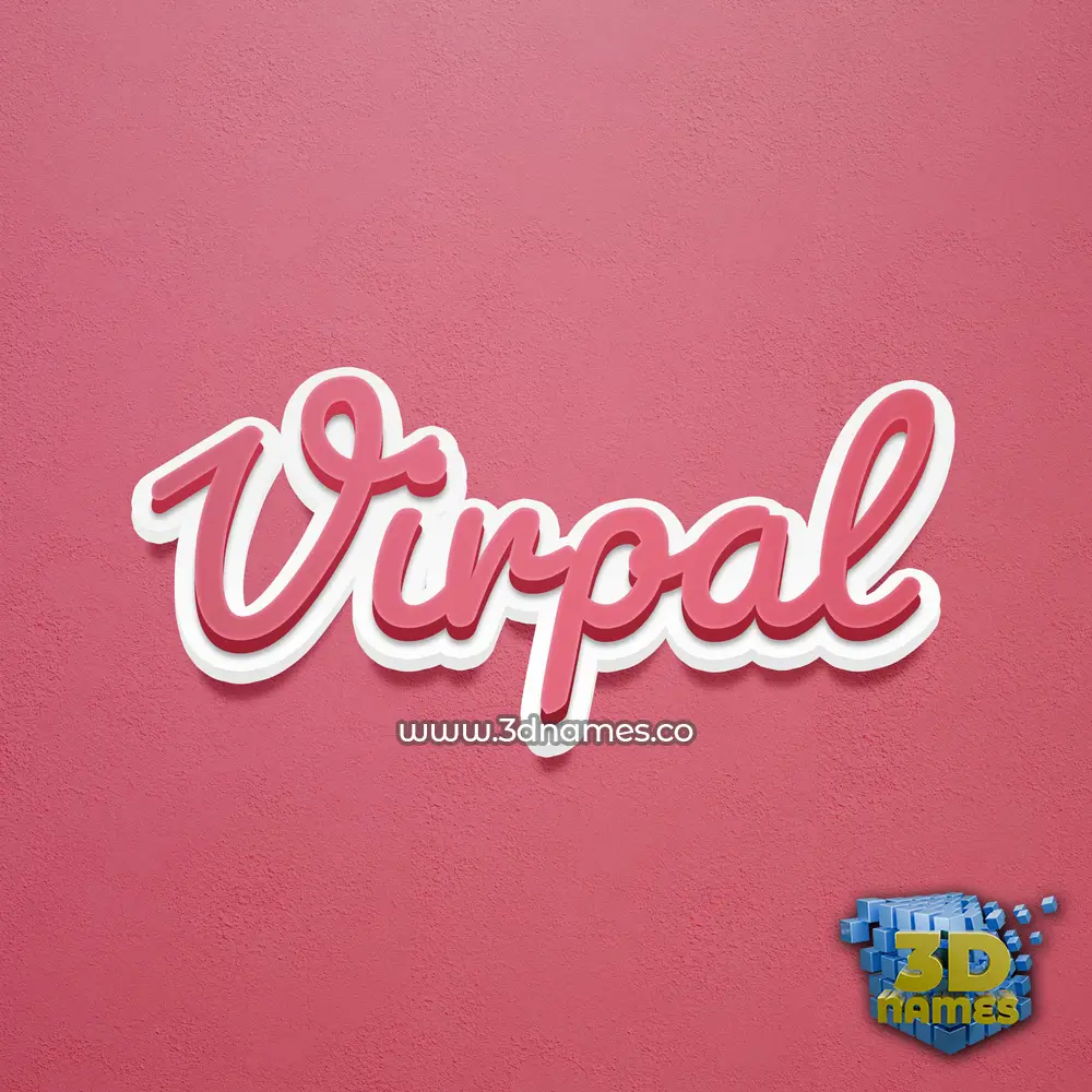 virpal in Red Scribble style - 3D name wallpaper