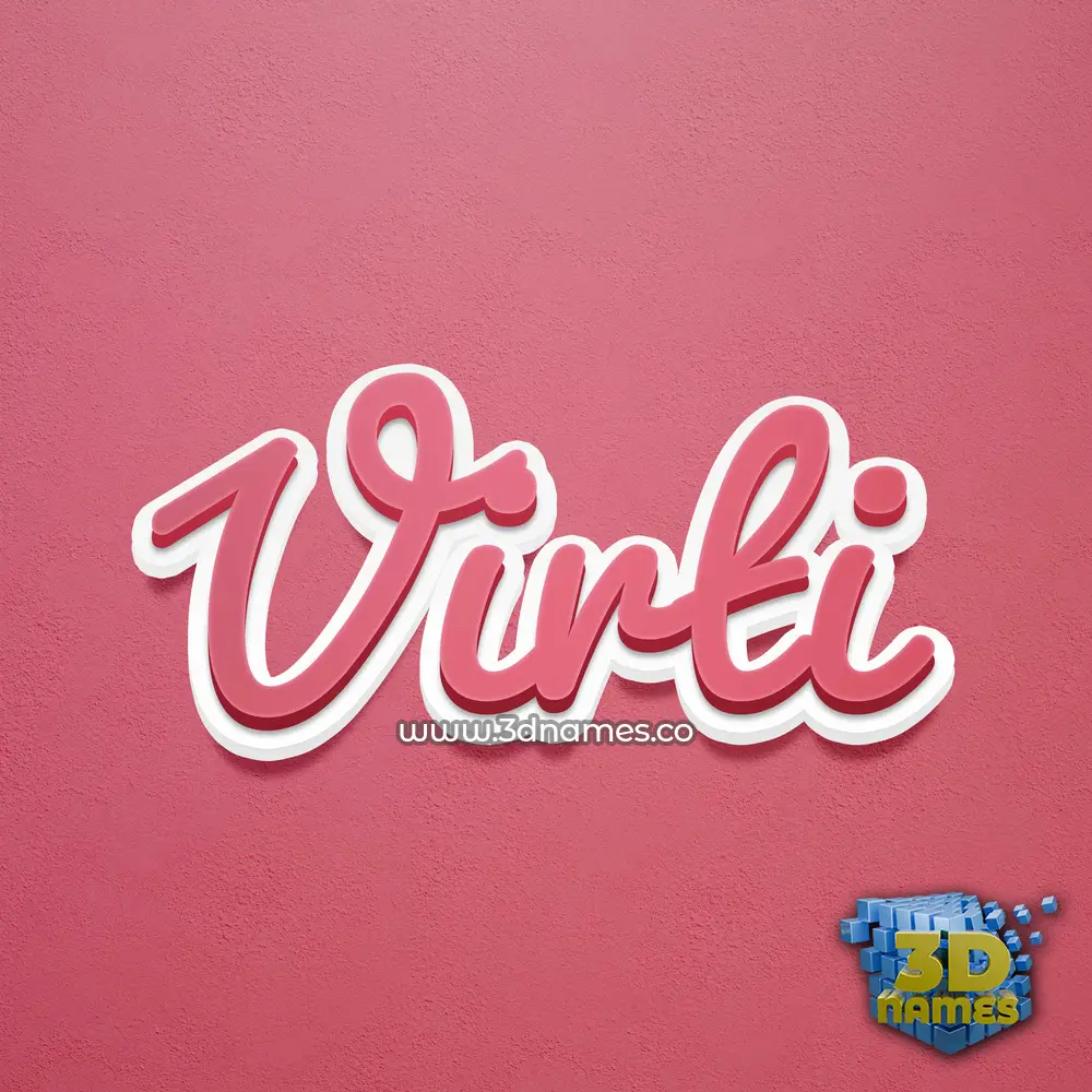 virti in Red Scribble style - 3D name wallpaper