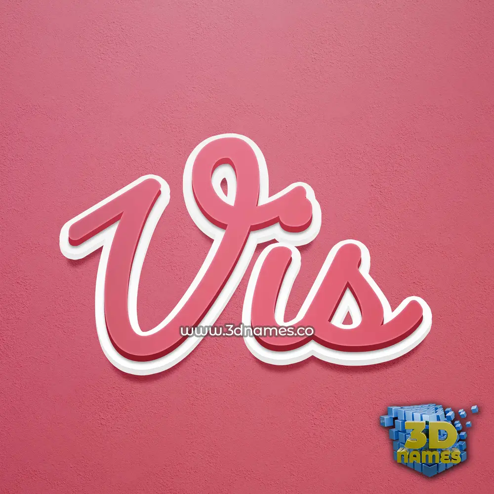 vis in Red Scribble style - 3D name wallpaper