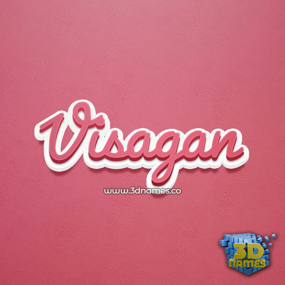 visagan in Red Scribble style - 3D name wallpaper