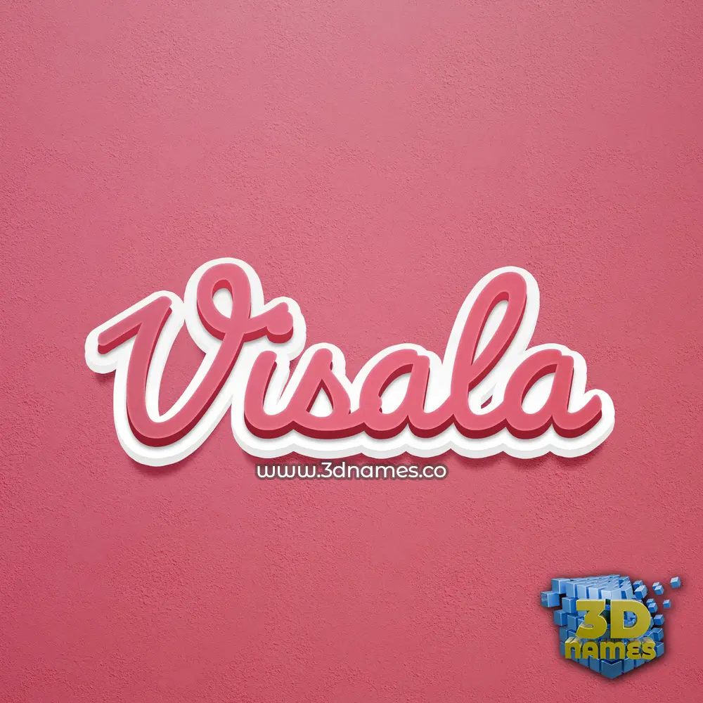 visala in Red Scribble style - 3D name wallpaper