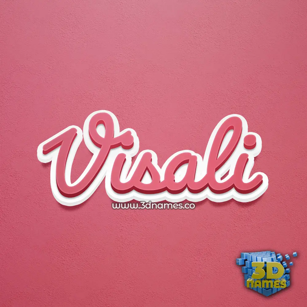 visali in Red Scribble style - 3D name wallpaper