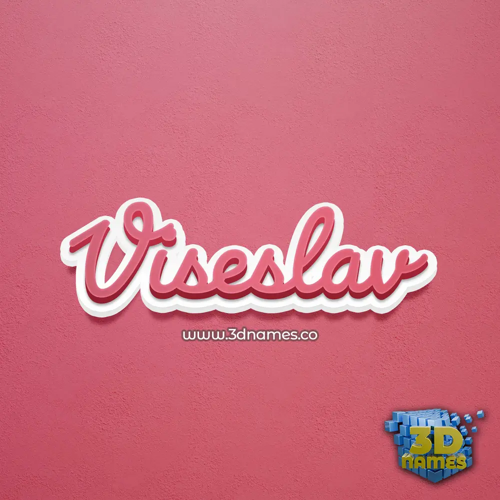 viseslav in Red Scribble style - 3D name wallpaper