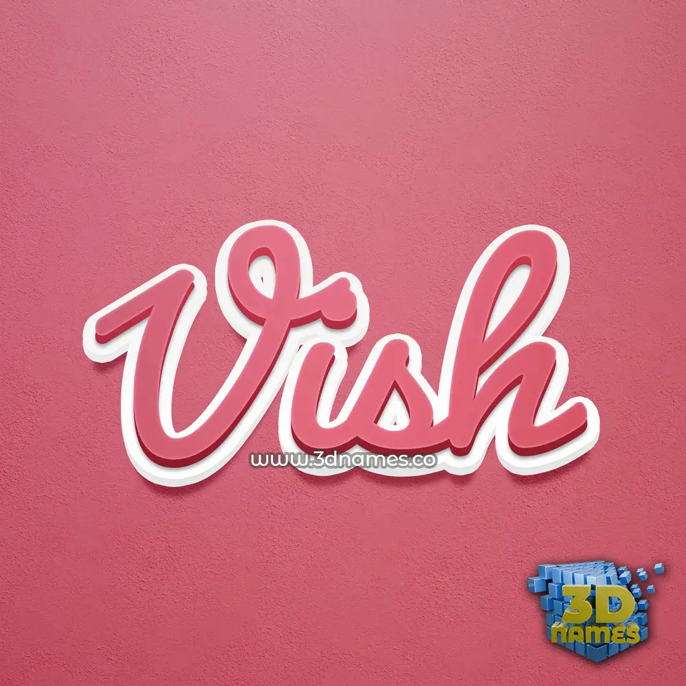 vish in Red Scribble style - 3D name wallpaper