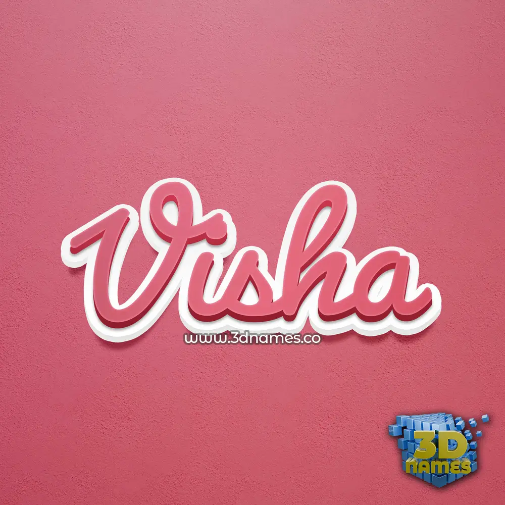 visha in Red Scribble style - 3D name wallpaper