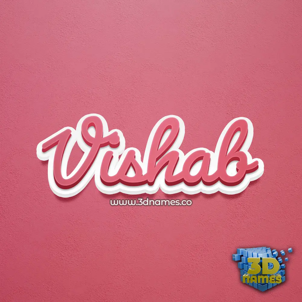 vishab in Red Scribble style - 3D name wallpaper