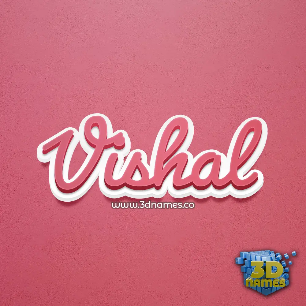 vishal in Red Scribble style - 3D name wallpaper
