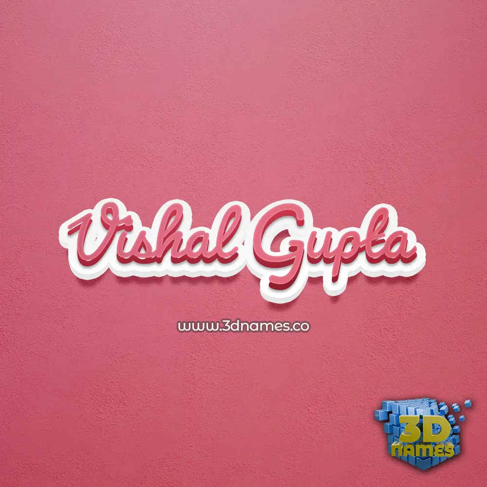 vishal gupta in Red Scribble style - 3D name wallpaper