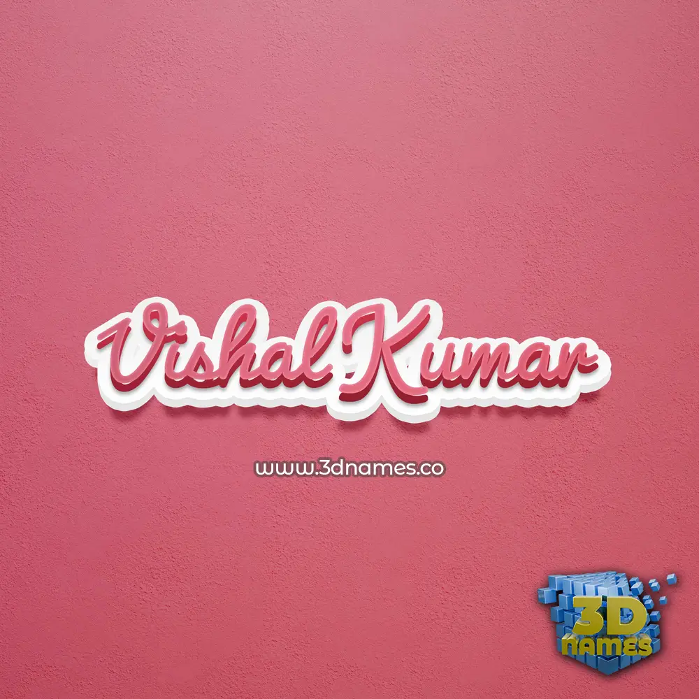vishal kumar in Red Scribble style - 3D name wallpaper