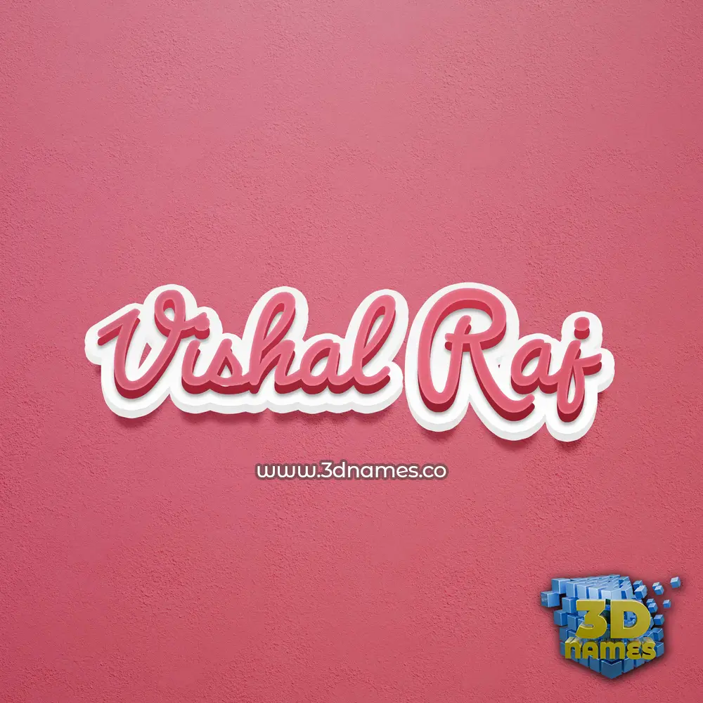 vishal raj in Red Scribble style - 3D name wallpaper