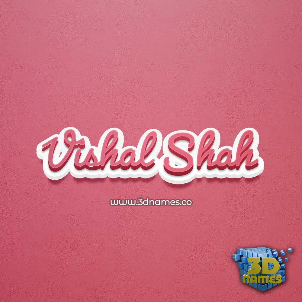 vishal shah in Red Scribble style - 3D name wallpaper