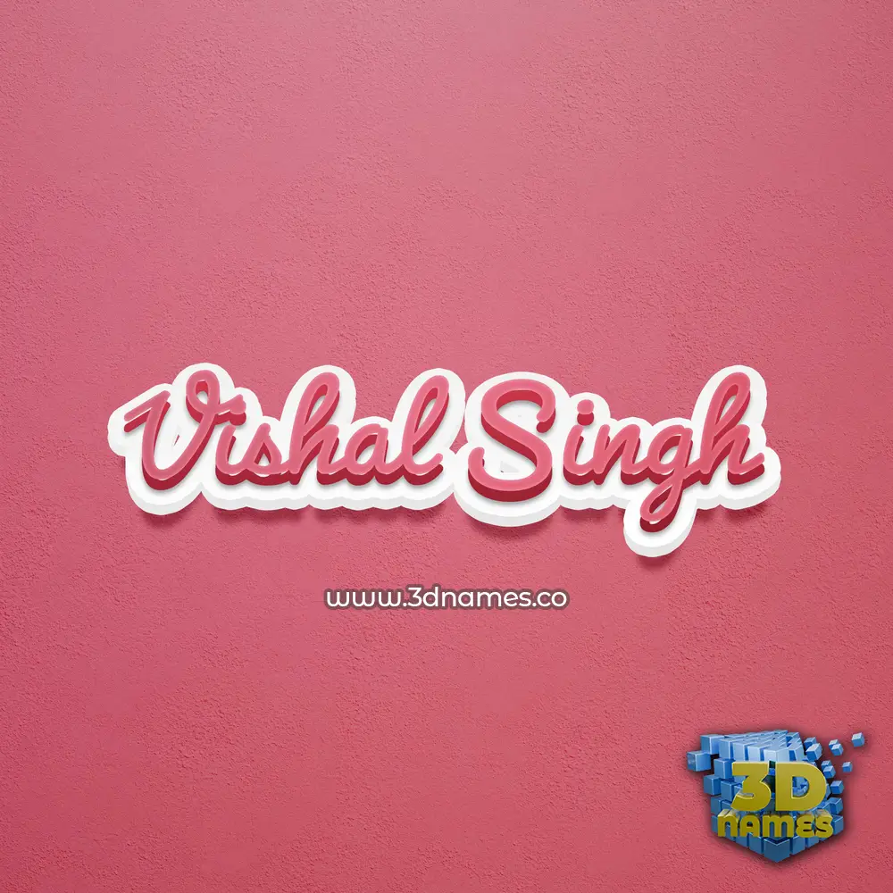 vishal singh in Red Scribble style - 3D name wallpaper