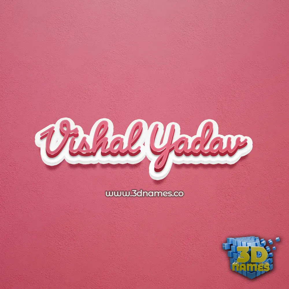 vishal yadav in Red Scribble style - 3D name wallpaper