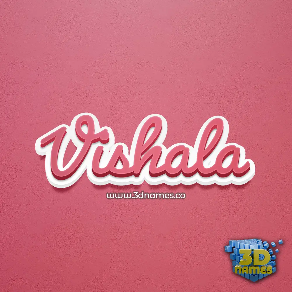 vishala in Red Scribble style - 3D name wallpaper