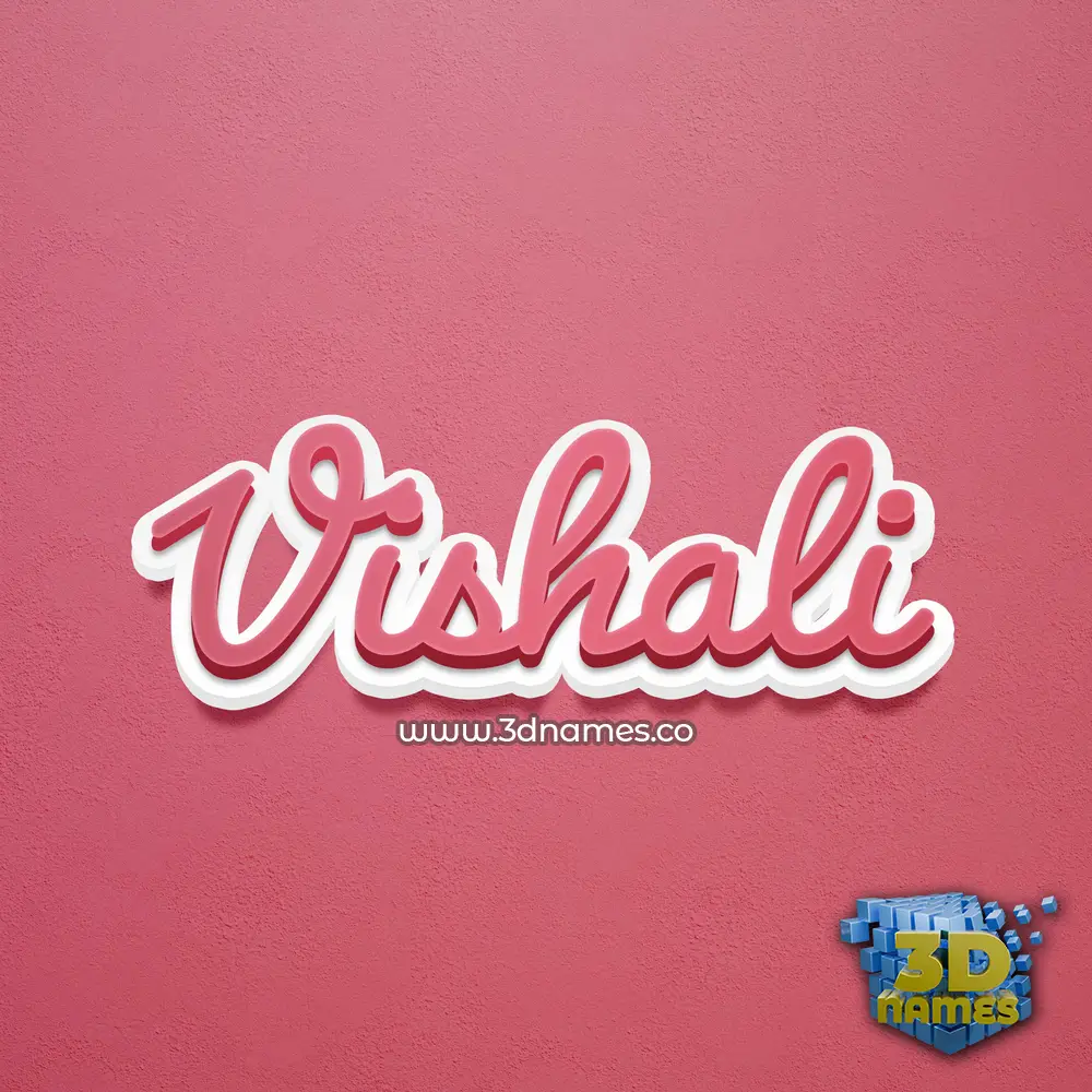 vishali in Red Scribble style - 3D name wallpaper