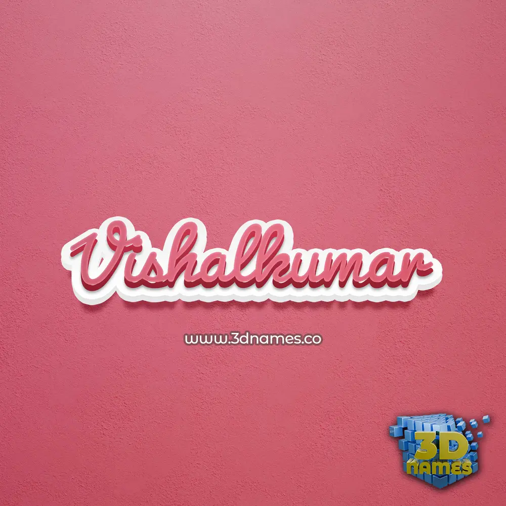 vishalkumar in Red Scribble style - 3D name wallpaper