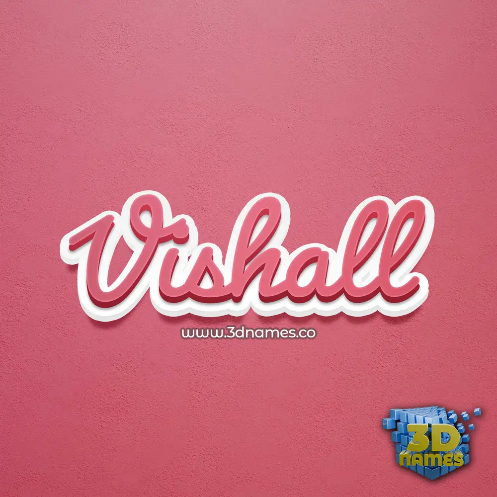 vishall in Red Scribble style - 3D name wallpaper
