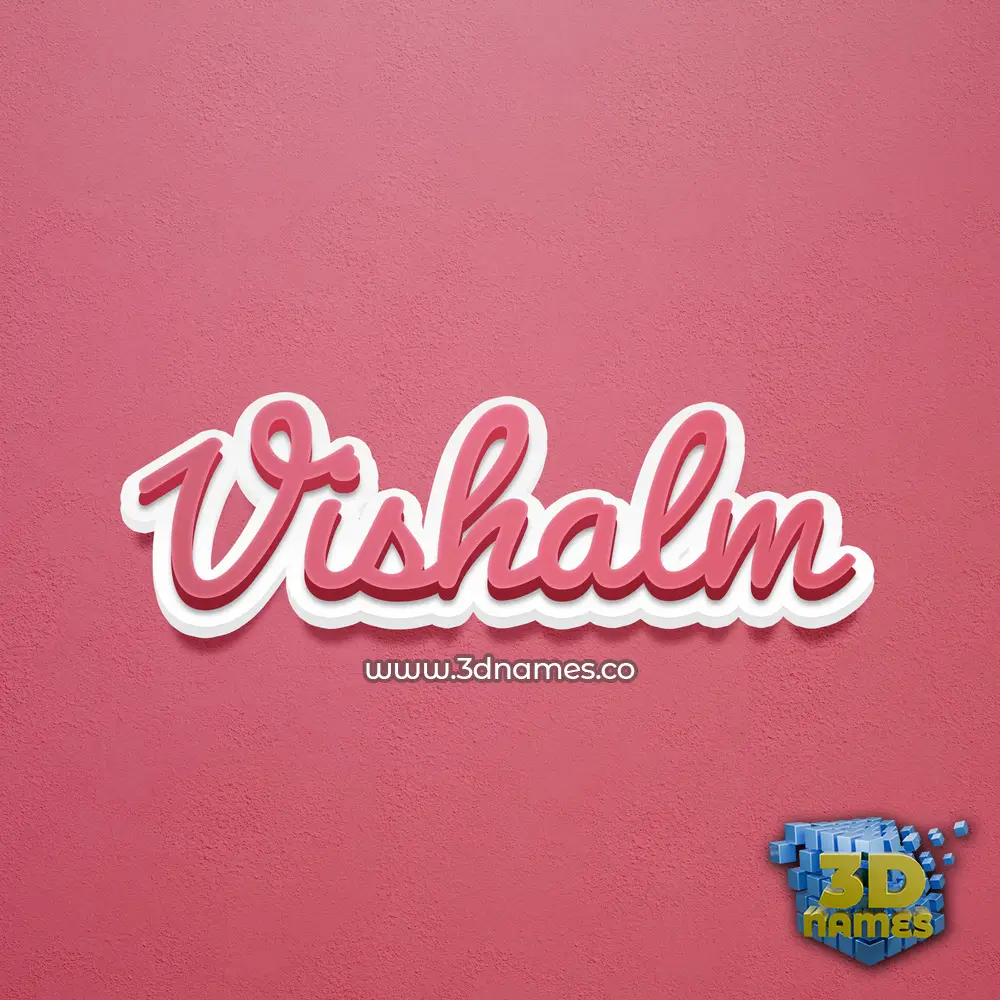 vishalm in Red Scribble style - 3D name wallpaper